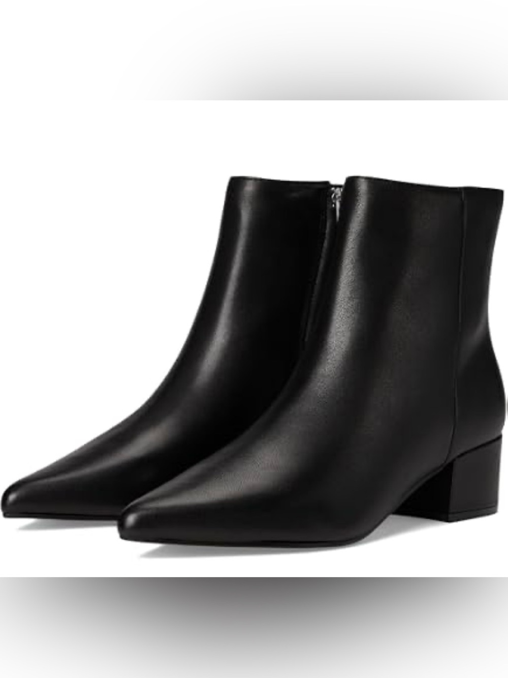 Marc Fisher Gismo Women's Leather Black Pointed Toe Block Heel Ankle Boots - NWT